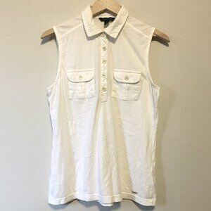 Tommy Hilfiger Preppy Cotton 1/2 Button Up Tank Top